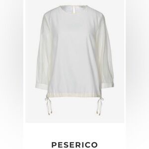 Peserico White Blouse with Tie Details